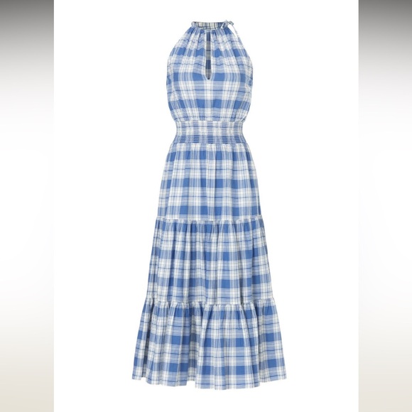 Polo Ralph Lauren Blue Plaid Day Dress - Picture 1 of 8